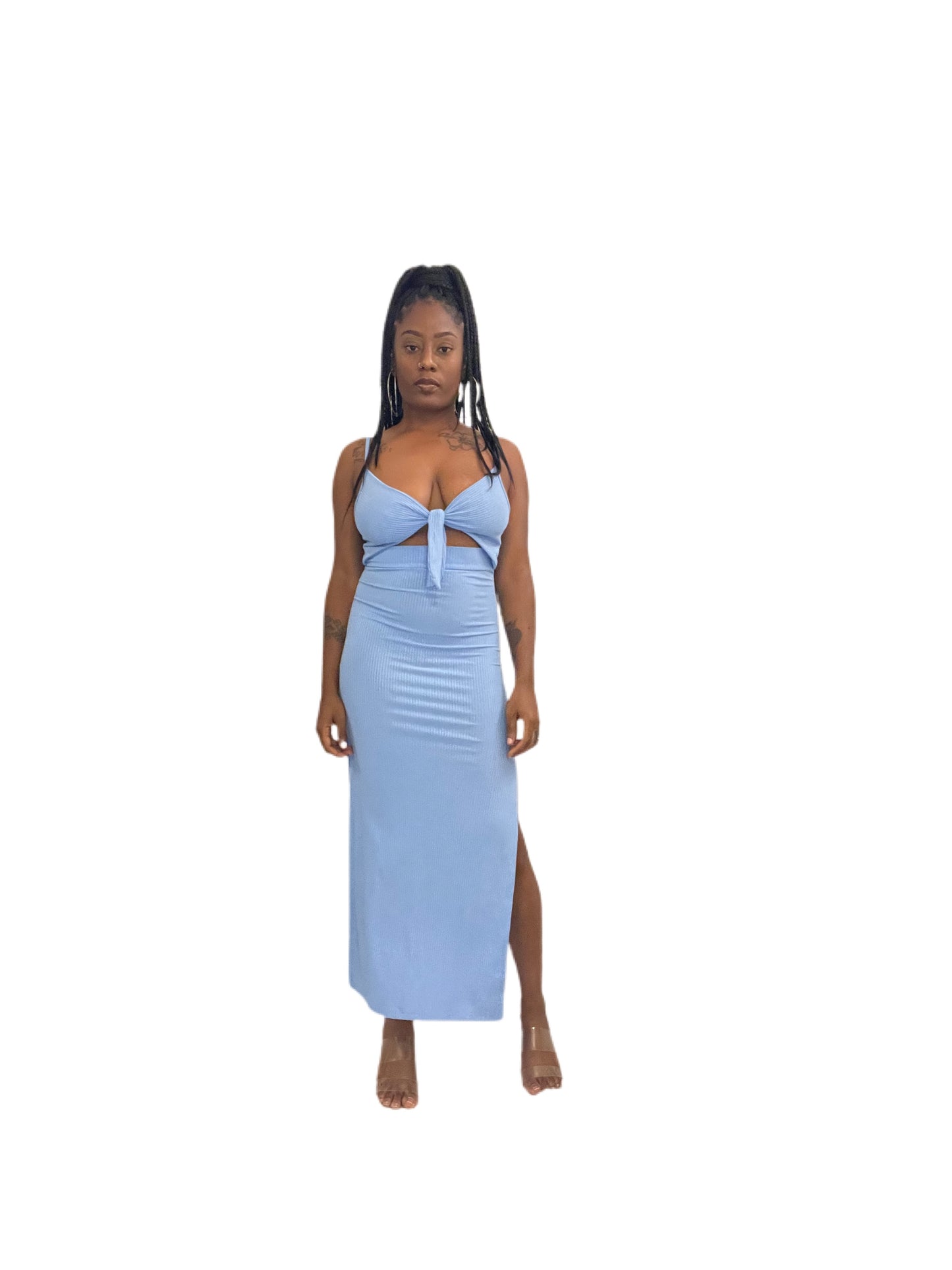 Out Solid Dress